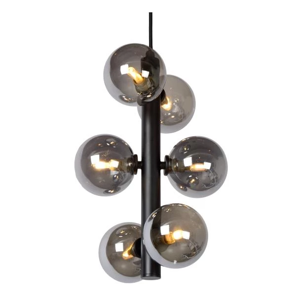 Lucide TYCHO - Lámpara colgante - Ø 25,5 cm - 6xG9 - Negro - detalle 3
